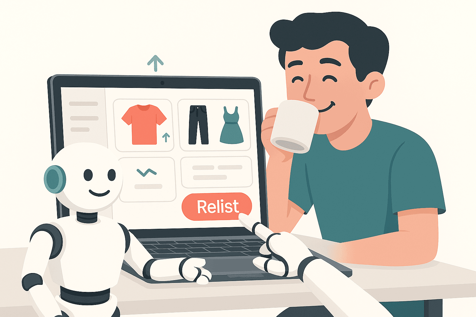 Human-like automation: relisting and liking